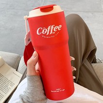 보온보냉 텀블러 휴대용 커피잔 대용량 학생 스텐 텀블러, 레드, 620ml