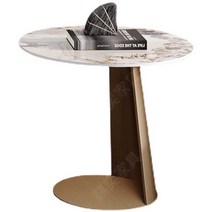 쇼파 사이드 테이블 침대옆 틈새 대리석 골드 탁자, 직경 50cm