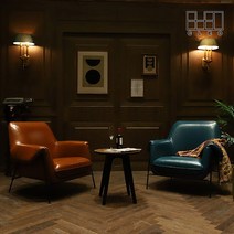 [끌레오] 헨리 1인용 이태리 천연면피 아닐린 가죽 소파 CL290, 색상 선택:카카오