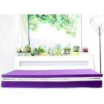 SEJEL.F (세젤에프) 3단 폴리 접이식 매트리스 고탄성 HR스펀지 퍼플 5CM, 블랙