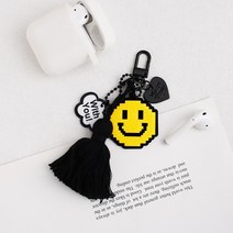 홈리 스마일 플라워 데이지꽃 키링 블랙, 스마일 키링