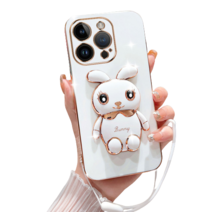 우꾸모 아이폰 6 6S 7 8 플러스 X XS XR MAX 귀여운 토끼 브라켓 스트랩 젤리 케이스 iphone 7+ 8+ plus 핸드폰케이스 AC1734