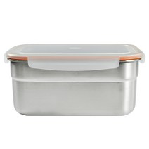 키친아트 아트락 스텐 밀폐용기 직사각 9호 3350ml개_YE6, 1개