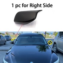 차량용 룸미러 사각지대 각도조절 보조 카본 파이버룩 블랙 백미러 커버 캡 bmw용 BMW 5 시리즈 E60 E61 E63 E64 2004-2008 520i 525i 528i 528, [03] 1pc Right side Black