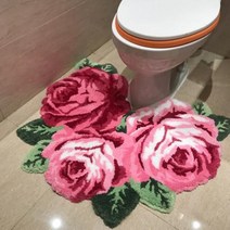 레드 로즈 카펫 욕실 러그 침실 거실 핑크 꽃 매트