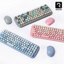 로이체 레트로 무선 키보드마우스세트 RMK-5000, RMK-5000 블루