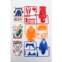 mini 4wd racer car body shell cover w 스티커 for 132 crimson-g super aero neoburning sun 14세 이상 미니카, 각 1set