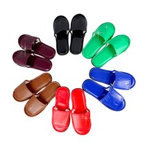 레자거실화 실내화 슬리퍼 사무실 병원 인쇄가능 분양사무실, 블랙, 1개