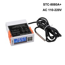 자동온도조절기 STC8080A + 디지털 온도 조절기 냉장고 자동 성에 제거 타이머 알람 기능, 03 AC 110-220V, 03 AC 110-220V