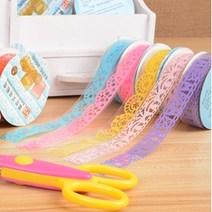CAILOOM 마테 컬러 레이스 마스킹 색깔 테이프 다이어리 꾸미기 다꾸 제작, 1P, 빨간색