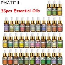 [티트리오일] PHATOIL-에센셜 오일 5ML 36 개/세트 드로퍼 샌들 우드 티 트리 레몬 오렌지 일랑 로즈 자스민 유칼립투스 향수, [01] 5ml, [01] Essential Oils, 01 Essential Oils_01 5ml