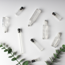 화장품 향수 오일 만들기 롤온 공병 2종, 1.사각 유리 롤온 향수병-실버(10ml)