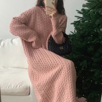 제이0 폴라 꽈배기 니트 원피스