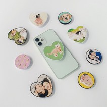 스마트톡 이지그립 승화전사 톡홀더 거치대 주문 제작 인쇄 에폭시 누끼 굿즈, 하트형, 있음, 있음