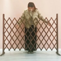 정원 자바라 울타리 접이식 스탠드형 매립형 갈색 흰색, A-1 (160x50)