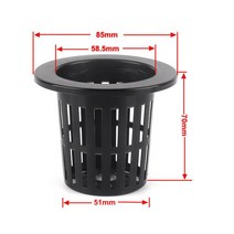 수경 바구니 정원 야채 Soilless 그물 냄비 멀티 사이즈 Aeroponics 플라스틱 심기 메쉬 10 개, 19 BF-16-Black