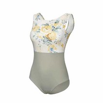 ModLatBal 여성용 탱크 레오타드 발레 댄스 체조 바디수트, X-Large, Beatiful Yellow Flower