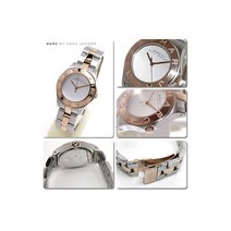 새 제품 마크제이콥스 블레이드 2톤 실버+로즈 골드 링크 팔찌 시계-MBM3129 패션시계 여성
