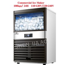 제빙기 아이스메이커 얼음제조 제빙기 100kg/24H 110V/220V 우유 티 룸/소형 바/커피숍 전자동 대형 아, 01 110V