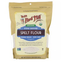 Bobs Red Mill Spelt Flour 미국 밥스레드밀 홀그레인 스톤그라운드 스펠트 밀가루 20oz 567g 4팩, 4개