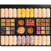 [명절선물] 한과 찹쌀 유과 강정 수제 설 선물 세트 3단, 최고급 아라연 3단 1개