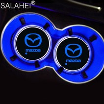 자동차 다채로운 스타일링 LED 라이트 컵 홀더 하단 패드 코스터 2 개 마쯔다 3 CX5 6 BK GH CX3 CX30 MX5 5 CX7 CX9 RX8 MX3 MS MP, [01] For Mazda