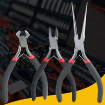 다번다 미니 4.5인치 롱노우즈 방울집게 니퍼 펜치 공구 수공구 가정용공구 공구, 1번-롱노우즈