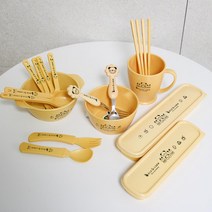 한진화학 옥수수 식기 유아 어린이 수저세트 스푼포크 그릇 대접 밥공기, 1개, 11.옥수수젓가락2벌세트
