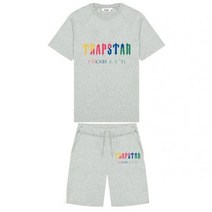 남성 트레이닝세트 트레이닝복 땀복 남자 TRAPSTAR-트레이닝복 세트 티셔츠 + 반바지 여름 스포츠웨어 조깅 바지 스트리트웨어 상의 반팔 운동복 년 신제품