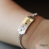 착용감이 좋은 실버 미아방지팔찌 전체실버925, 사이즈12cm＋3