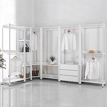 드레스룸 시스템옷장 옷방인테리어 철제옷장 행거수납장, 800(서랍장), 화이트