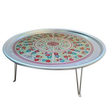 스마트리빙 양은밥상 옛날 레트로 자취 양철 스텐 밥상 술상 양은상 발상 빈티지 오봉 복고