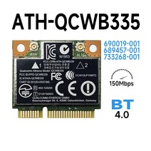 Qualcom Atheros QCWB335 와이파이 무선 + 블루투스 4.0 미니 PCI-E 카드, 한개옵션0