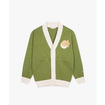 리버클래시 24SS LKS51321그린 Y넥 와펜 부클 가디건