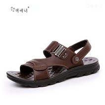 잭베너 남자 가죽 샌들 클래식 아버지 샌들