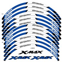 라이더무드 야마하 XMAX300 엑스맥스 리플렉티브 휠 스티커 빛 반사 튜닝 타이어 반사 데칼 필름 DIY 방수, 아웃라인 블루