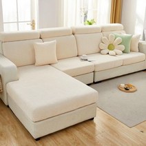 카페트 홈쇼핑 벨기에 잔디 러그 스페인 터키산 쇼파 커버 패드6인용 두꺼운 탄성 소파 커버 거실 안락 의자 코너 셔닐 쿠션 좌석 슬립, [03] 1pc S size 3, Mi Bai
