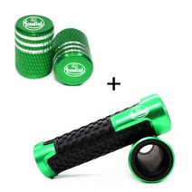 FB Mondial 플랫 트랙 125 HPS 250 hipster 300 오토바이 휠 타이어 밸브 캡 및 핸들 바 그립, 07 Green