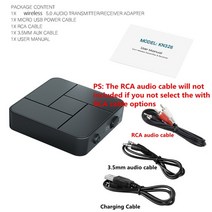블루투스동글5.0 KN326 블루투스 5.0 오디오 수신기 송신기 3.5mm AUX 잭 RCA 무선 어댑터 USB 동글 마이크와 자동차 PC TV 헤드폰, [01] style1