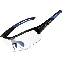 락브로스 남성용 포토크로믹 선글라스 여성 안전 사이클링 안경 자외선 차단, 블랙 블루