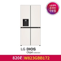 [LG][공식인증점] DIOS 오브제컬렉션 매직스페이스 얼음정수기 냉장고 W823GBB172 (820L), 폐가전수거있음