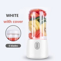 핸드 블렌더 휴대용 USB 과즙 기 기계 300ml 헬드 미니 스무디 프로세서 과일 압착기 밀폐 된 뚜껑 커버 가정용 믹서 264, 덮개가 있는 6개의 블레이드, 협력사