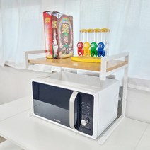 오븐랙 전자렌지 선반 전자레인지 수납장 주방 전기밥솥 에어프라이어 거치대 양념통선반 홈카페, 화이트