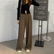 바보사랑 당일배송 SALE 여성 핀턱 와이드 슬랙스 팬츠 레더그 .디작소