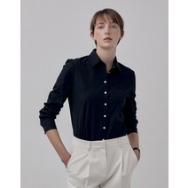 23SS 블랙 단색 면혼방 긴팔셔츠 HSSH3BC11BK