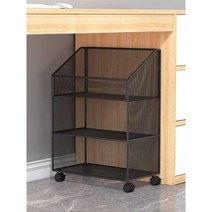 소형 책자 책상 수납 선반 이동식 3단 철제 보관함, R