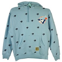 토론토 블루제이스 MLB Mitchell & Ness 후드티 L Large Allover Embroidery Logo NWT