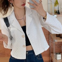 [랜덤플레이] 캐주얼 크롭 패턴 자켓