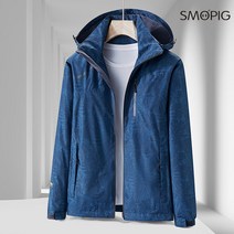 SMOPIG 남성 봄 스포츠 야상 후드 카고 바람막이