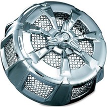 Kuryakyn 9438 Alley 고양이 에어 클리너 필터 커버 1999-2017 할리 데이비슨 오토바이용 글로스 블랙, Chrome